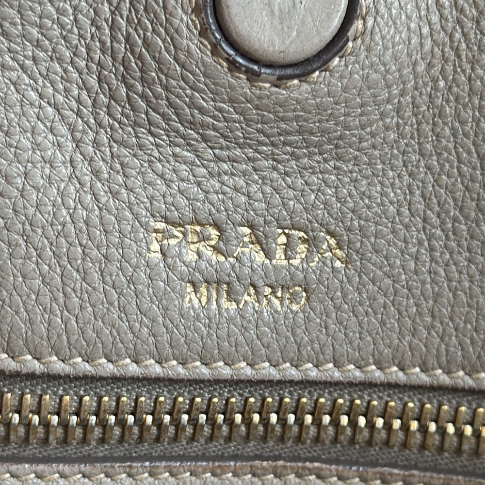 PRADA MILANO Logo Shoulder Hand Tote Bag Leather - Picture 13 of 17